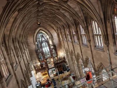 Trinity Church Ceiling and Clerestory during Rejuvenation