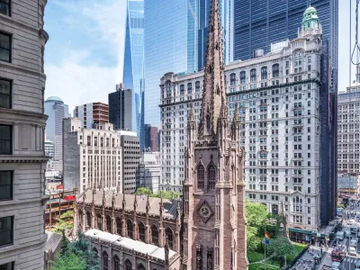 Trinity Church and Churchyard with a view north on Broadway