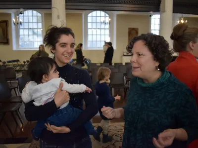 Trinity parishioners say "farewell" to Wendy Claire Barrie at St. Paul's Chapel on March 1.