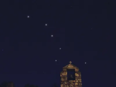 The stars above the chapel.