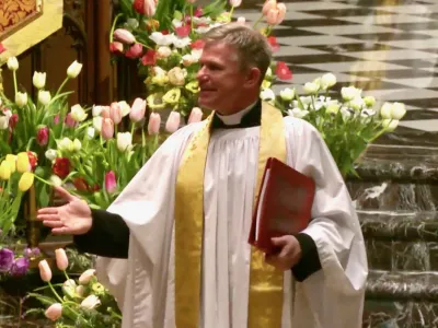 The Rev. Michael Bird preaches at the Great Vigil of Easter