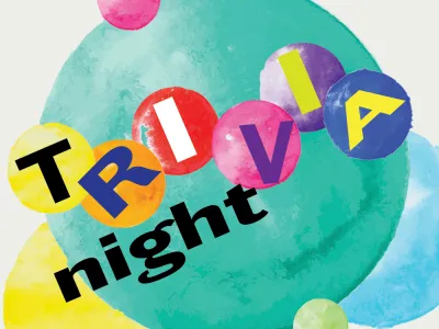 Trivia Night in colorful bubble letters