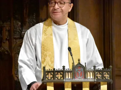 The Rev. Phillip A. Jackson preaching at Trinity Church