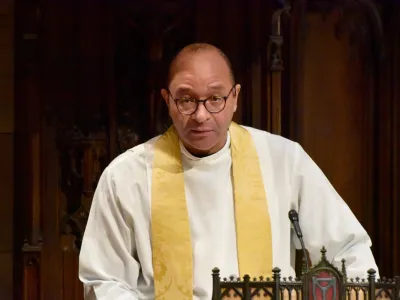 Father Phil in the pulpit