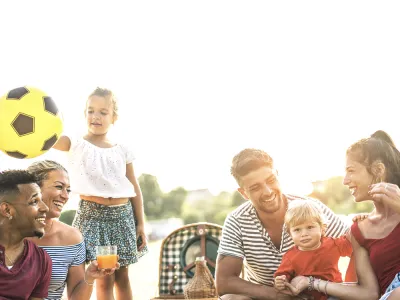 Families at picnic