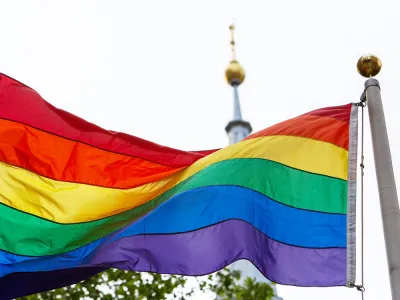 Pride Flag outside St. Paul's Chapel