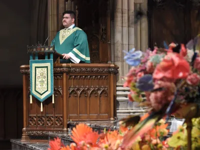 The Rev. Matthew Welsch preaching on June 27, 2021.