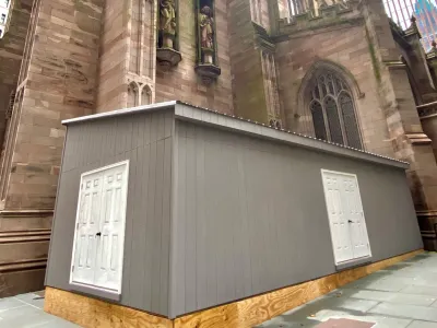 Shed outside the church