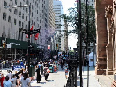 July 7, 2021 Ticker-Tape parade passes Trinity Church