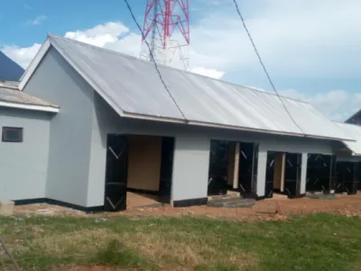 A wide shot of the retail stalls in the Diocese of Biharamulo, Tanzania. 