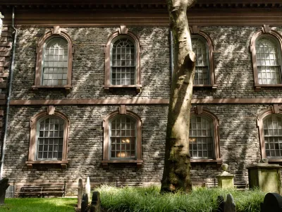 Dappled sunlight over St. Paul's Chapel