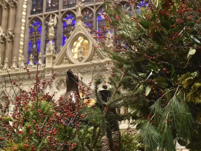 Evergreen boughs in Trinity Church