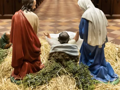 The Holy Family in the crèche at Trinity Church Wall Street