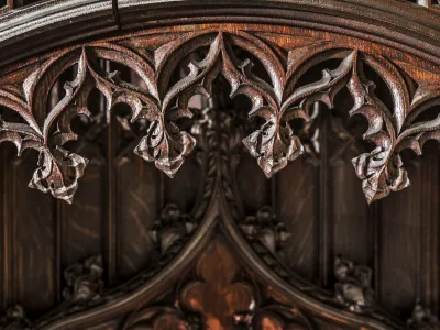 Wood carving details in Trinity Church