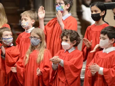 Children's choir singing in Trinity Church