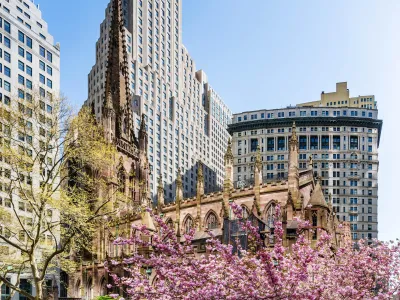 Trinity Churchyard with cherry blossoms