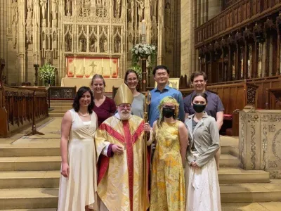 Trinity Young Adults group with the Rt. Rev. Andrew ML Dietsche in Trinity Church