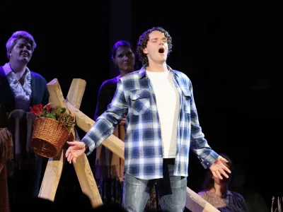 Brian Giebler performs as Matthew Shepard in St. Paul's Chapel