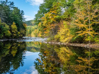 Housatonic river with fall colors