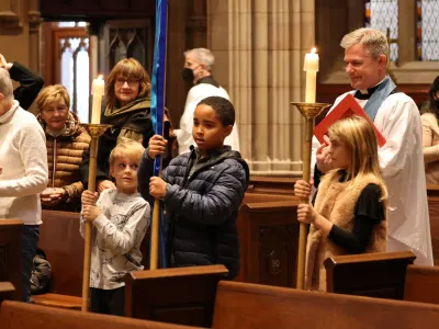 Children participating in worship during the 9am Holy Eucharist at Trinity Church