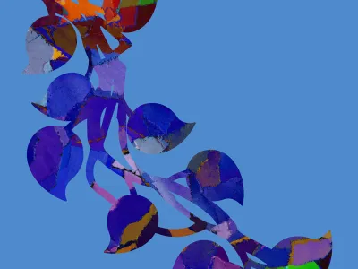 Painterly vine on a blue background