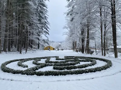 Trinity Retreat Center Labyrinth in snow