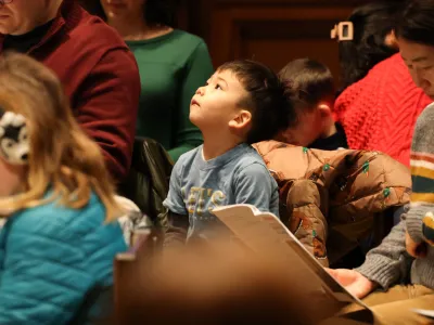 A child during the 9am Holy Eucharist at Trinity Church