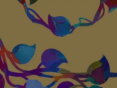 Colorful vines on a tan background