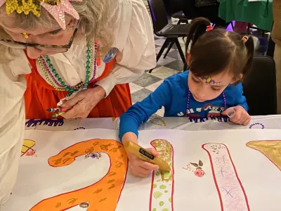 Arts and crafts at the Trinity Mardi Gras celebration