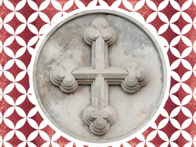 Marble carving of a cross