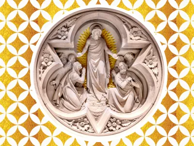 Marble carving of a Risen Christ