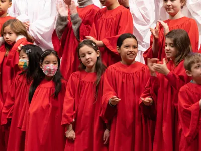 Trinity Choristers during the 9am service on Easter Sunday
