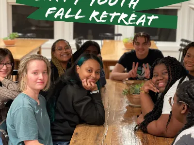 Trinity Youth at the Retreat Center smiling towards the camera