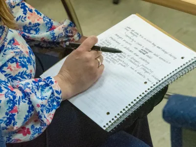 A note book and a pen