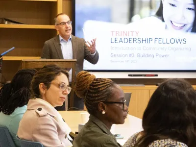 Trinity Leadership Fellows 2023 - class instruction on community organizing by Brad R. Fulton