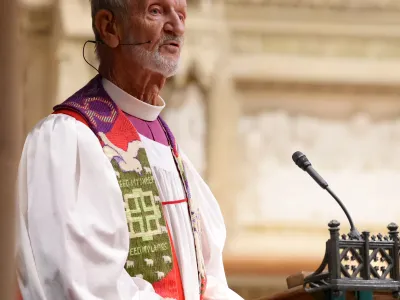 The Rt. Rev. David E. Bailey, Bishop of Navajoland, preaching in the pulpit