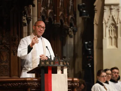 The Rev. Phil A. Jackson preaches during 11:15 am service