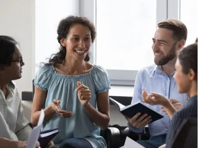 Parents discuss in the class