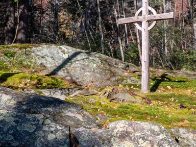 A wooden cross outdoor