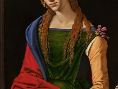 A oil painting portrait of a young girl