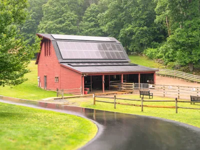 A farm next to the forest