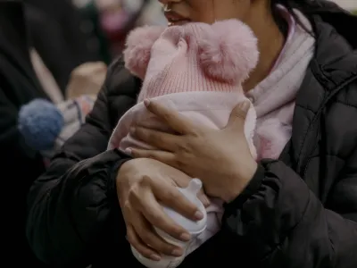 Neighbors visiting Trinity's Compassion Market, November 14, 2024