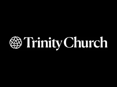 Trinity Church logo, white text on black background