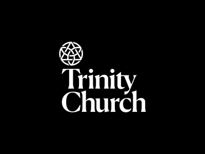 Trinity Church logo, white text on black background