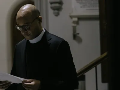 The Rev. Phil Jackson in the church