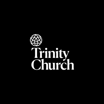 Trinity Church logo, white text on black background