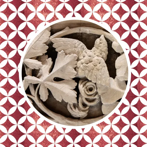 Marble carving of leaves