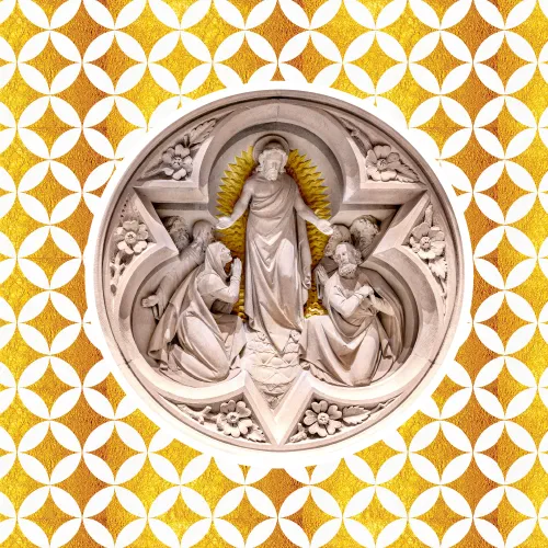 Marble carving of a Risen Christ