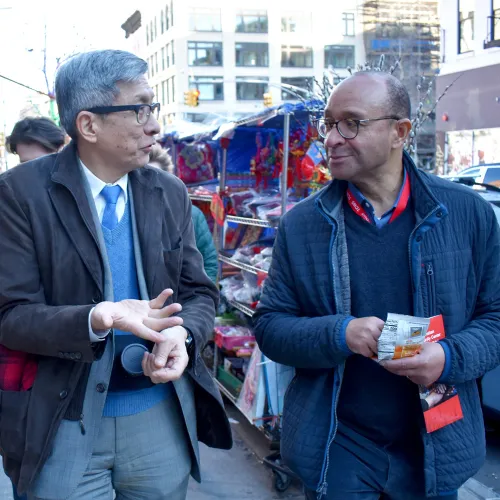 The Rev. Phillip A. Jackson, Rector of Trinity Church and Wellington Chen, the executive director of the Chinatown Partnership Local Development Corporation in New York City