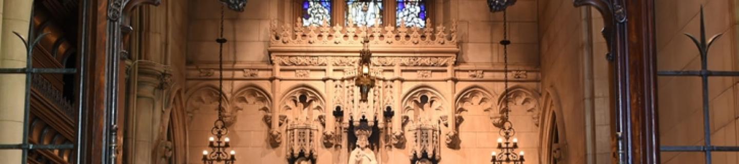 Chapel of All Saints altar image including wooden archway